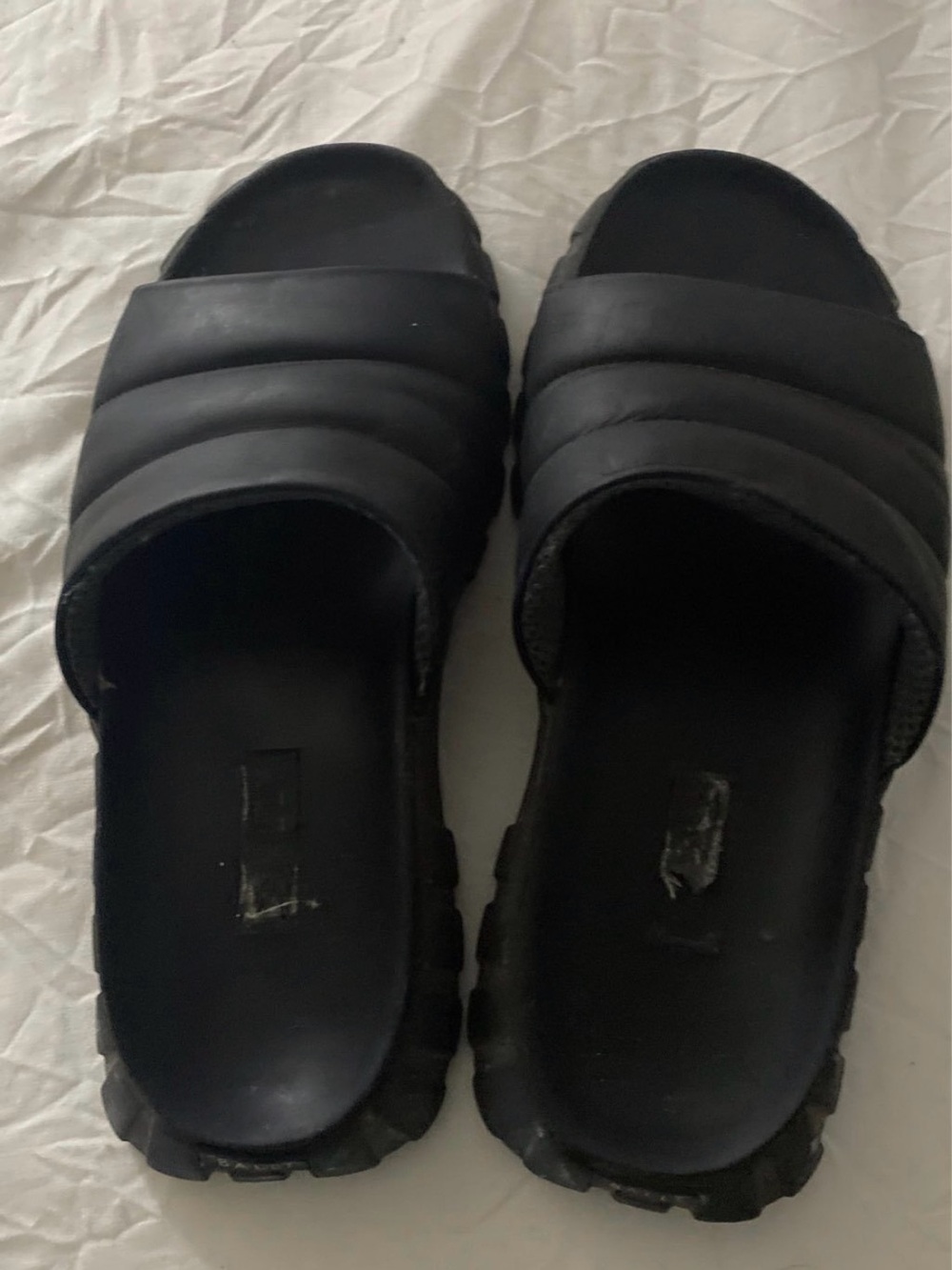 Bally Black Quilted Slide Sandals
